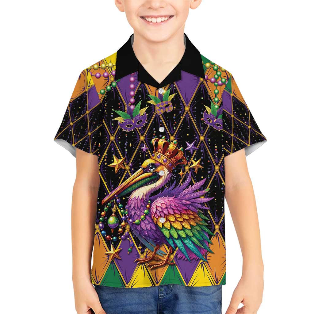Pelican Mardi Gras Carnival Family Matching Tank Maxi Dress and Hawaiian Shirt Fat Tuesday - Wonder Print Shop