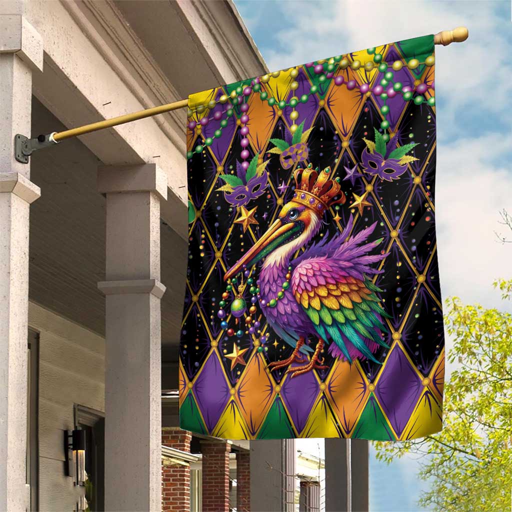 Pelican Mardi Gras Carnival Garden Flag Fat Tuesday - Wonder Print Shop