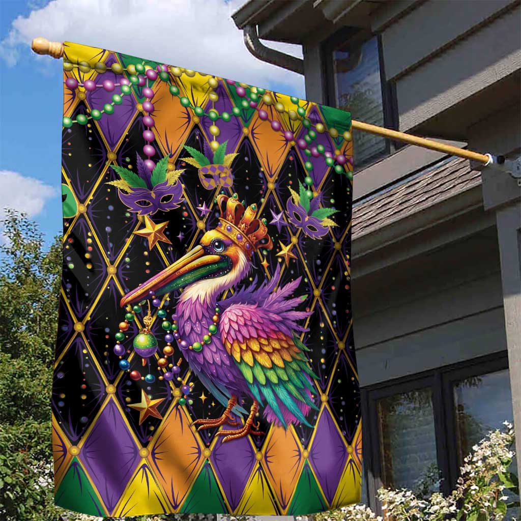 Pelican Mardi Gras Carnival Garden Flag Fat Tuesday - Wonder Print Shop