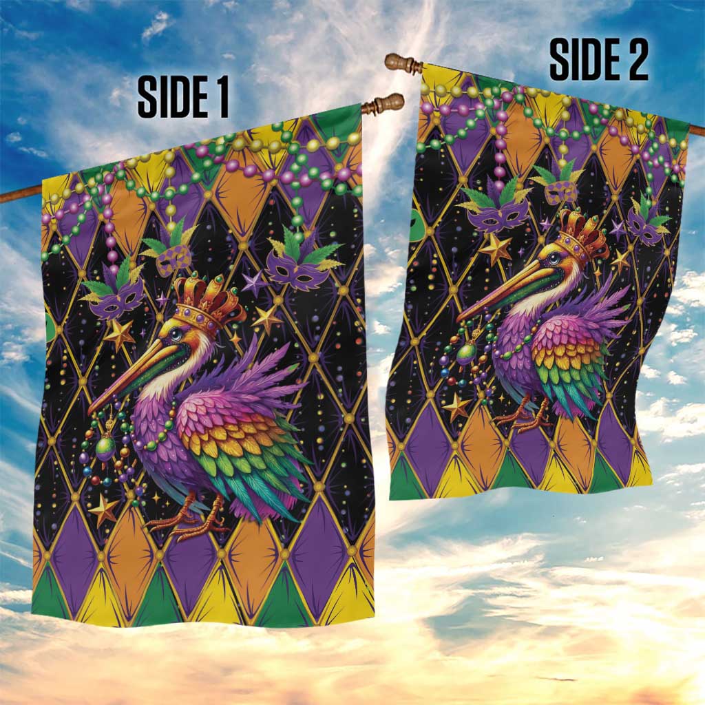 Pelican Mardi Gras Carnival Garden Flag Fat Tuesday - Wonder Print Shop