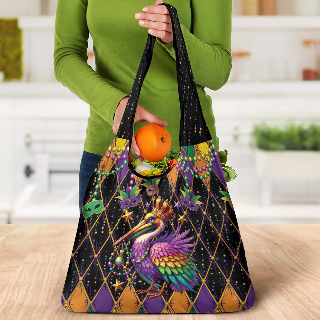Pelican Mardi Gras Carnival Grocery Bag Fat Tuesday - Wonder Print Shop