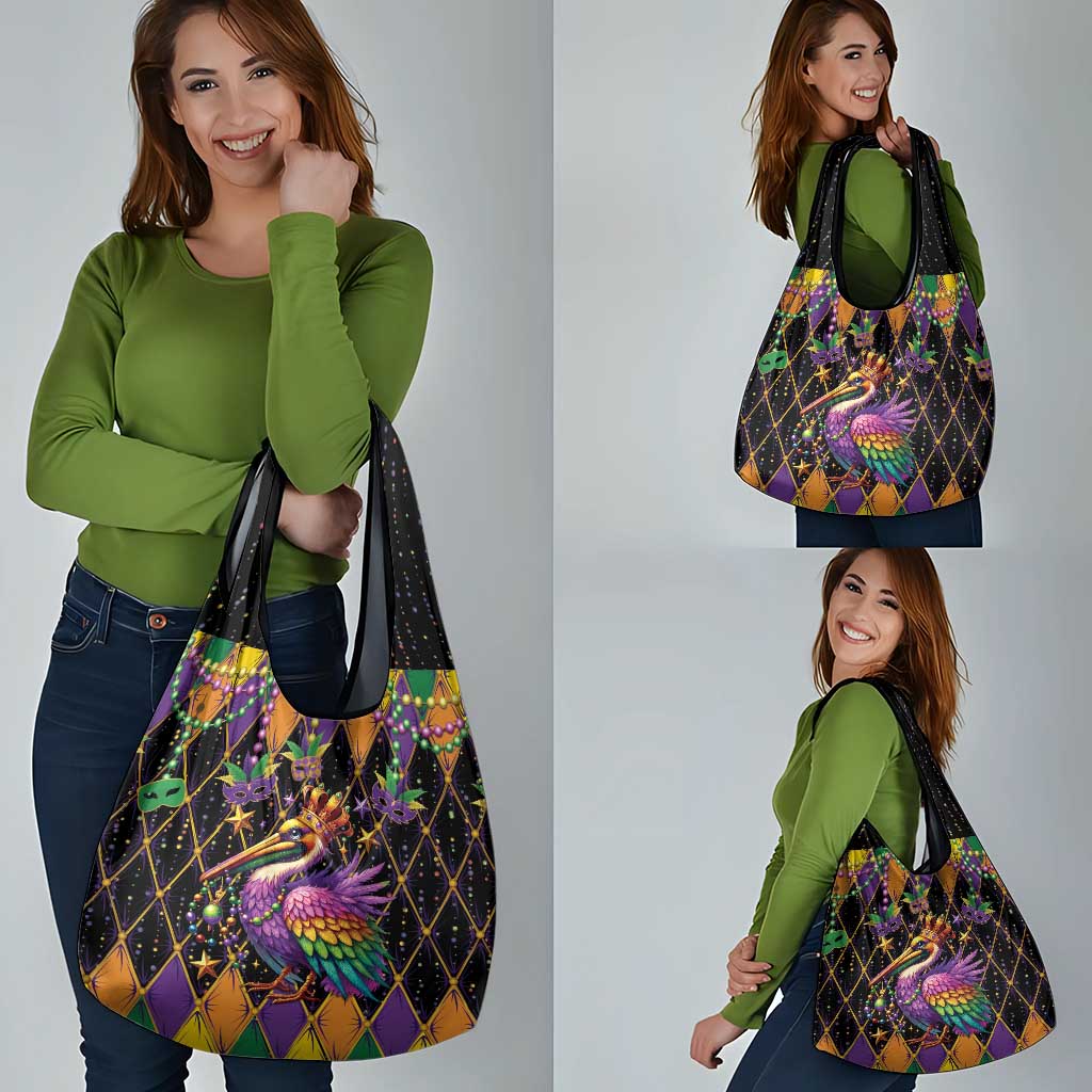 Pelican Mardi Gras Carnival Grocery Bag Fat Tuesday - Wonder Print Shop