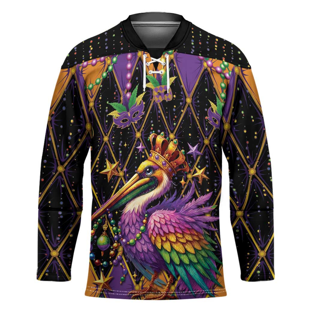 Pelican Mardi Gras Carnival Hockey Jersey Fat Tuesday - Wonder Print Shop