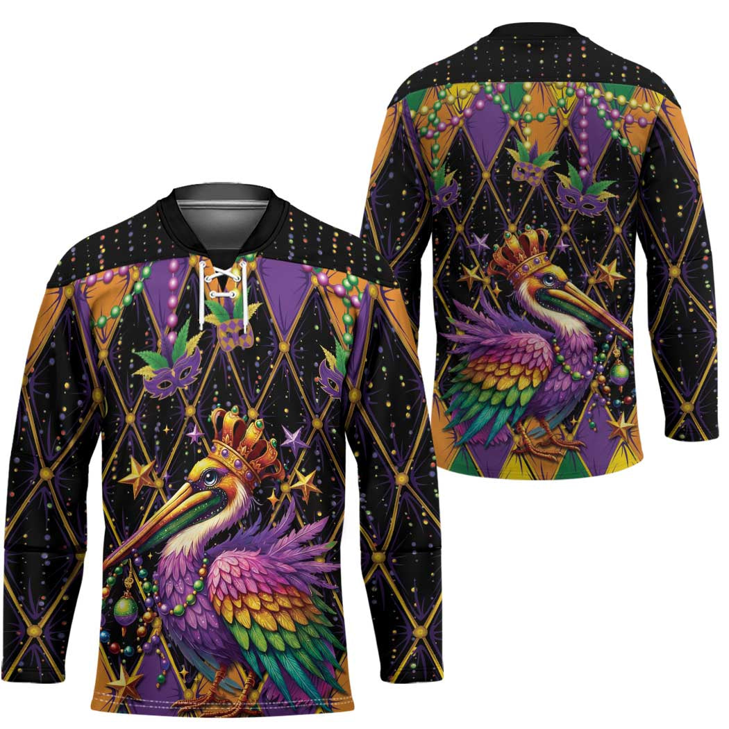 Pelican Mardi Gras Carnival Hockey Jersey Fat Tuesday - Wonder Print Shop
