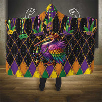 Pelican Mardi Gras Carnival Hooded Blanket Fat Tuesday - Wonder Print Shop