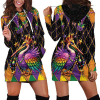 Pelican Mardi Gras Carnival Hoodie Dress Fat Tuesday - Wonder Print Shop