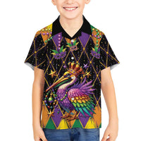 Pelican Mardi Gras Carnival Kid Hawaiian Shirt Fat Tuesday - Wonder Print Shop