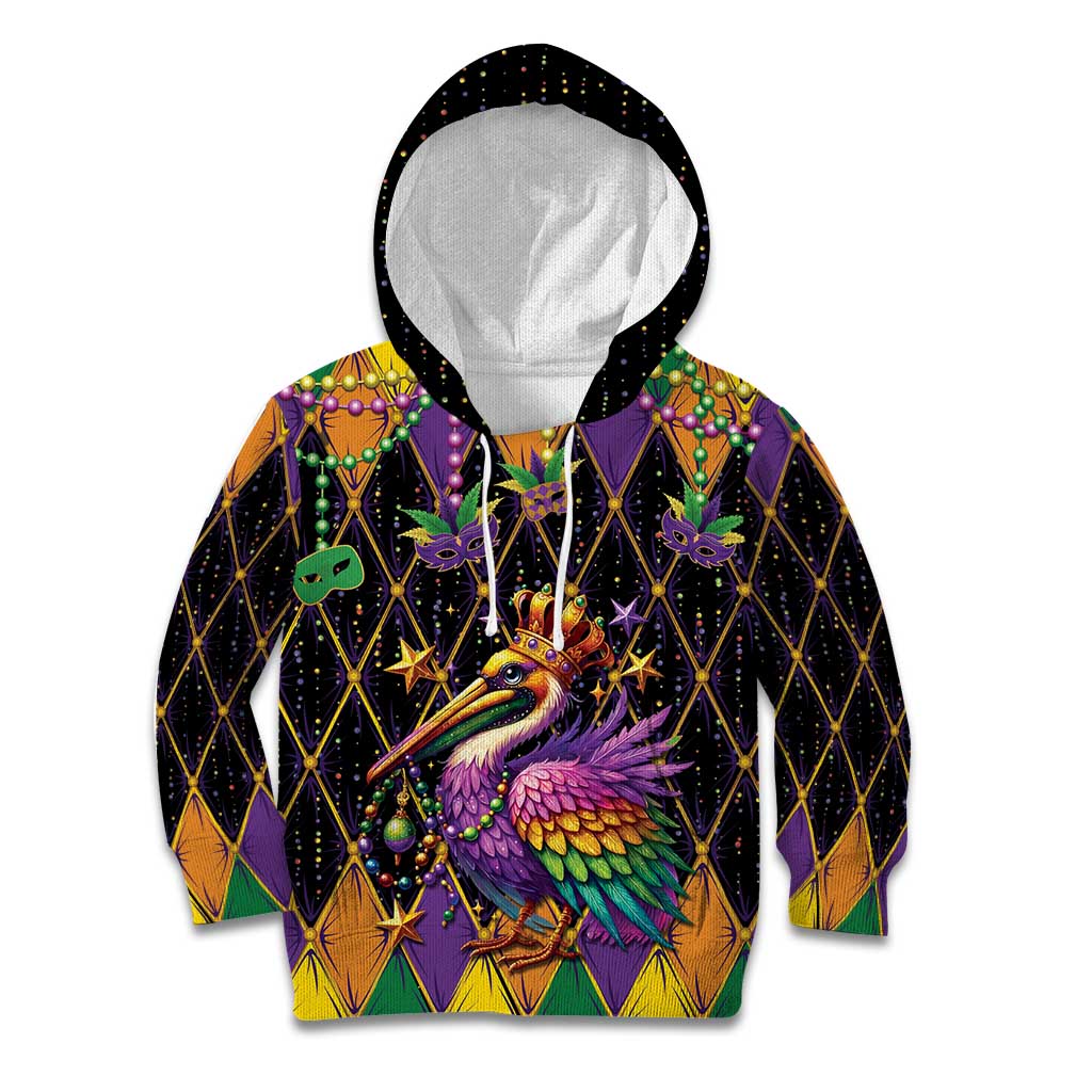 Pelican Mardi Gras Carnival Kid Hoodie Fat Tuesday - Wonder Print Shop