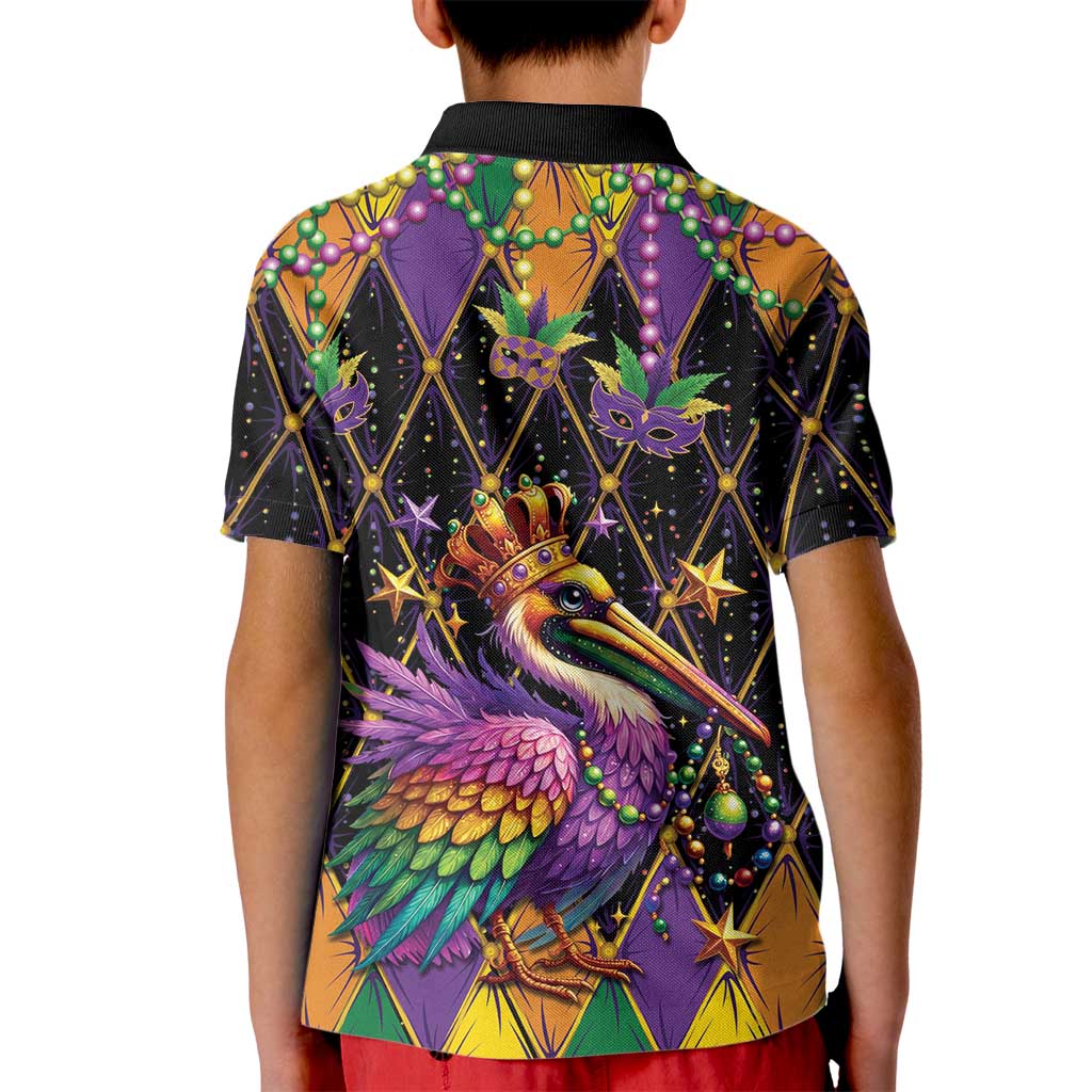 Pelican Mardi Gras Carnival Kid Polo Shirt Fat Tuesday - Wonder Print Shop