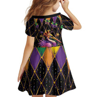 Pelican Mardi Gras Carnival Kid Short Sleeve Dress Fat Tuesday - Wonder Print Shop