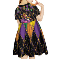 Pelican Mardi Gras Carnival Kid Short Sleeve Dress Fat Tuesday - Wonder Print Shop