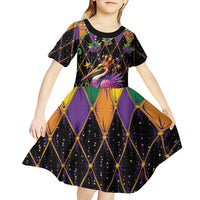 Pelican Mardi Gras Carnival Kid Short Sleeve Dress Fat Tuesday - Wonder Print Shop