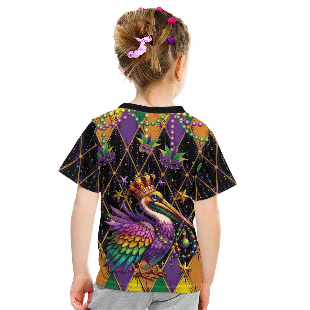 Pelican Mardi Gras Carnival Kid T Shirt Fat Tuesday - Wonder Print Shop