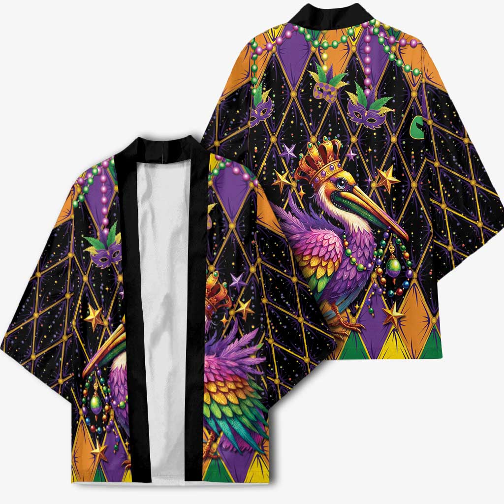 Pelican Mardi Gras Carnival Kimono Fat Tuesday - Wonder Print Shop