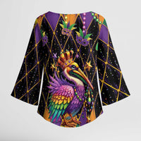 Pelican Mardi Gras Carnival Kimono Sleeve Blouse Fat Tuesday - Wonder Print Shop