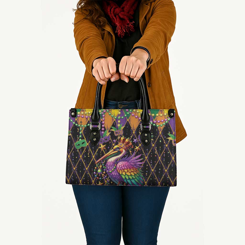 Pelican Mardi Gras Carnival Leather Bag Fat Tuesday - Wonder Print Shop