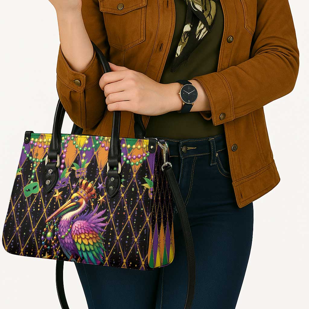 Pelican Mardi Gras Carnival Leather Bag Fat Tuesday - Wonder Print Shop