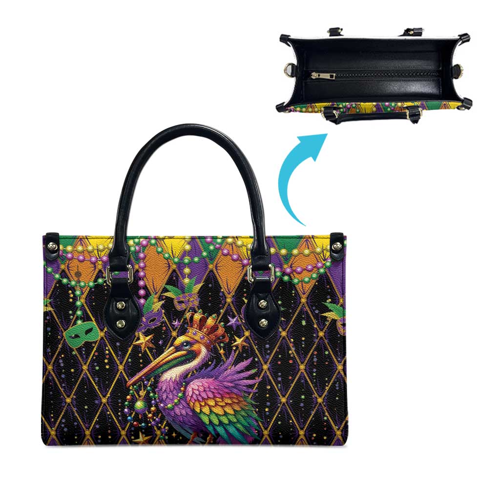 Pelican Mardi Gras Carnival Leather Bag Fat Tuesday - Wonder Print Shop