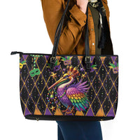 Pelican Mardi Gras Carnival Leather Tote Bag Fat Tuesday - Wonder Print Shop