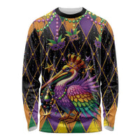 Pelican Mardi Gras Carnival Long Sleeve Shirt Fat Tuesday - Wonder Print Shop