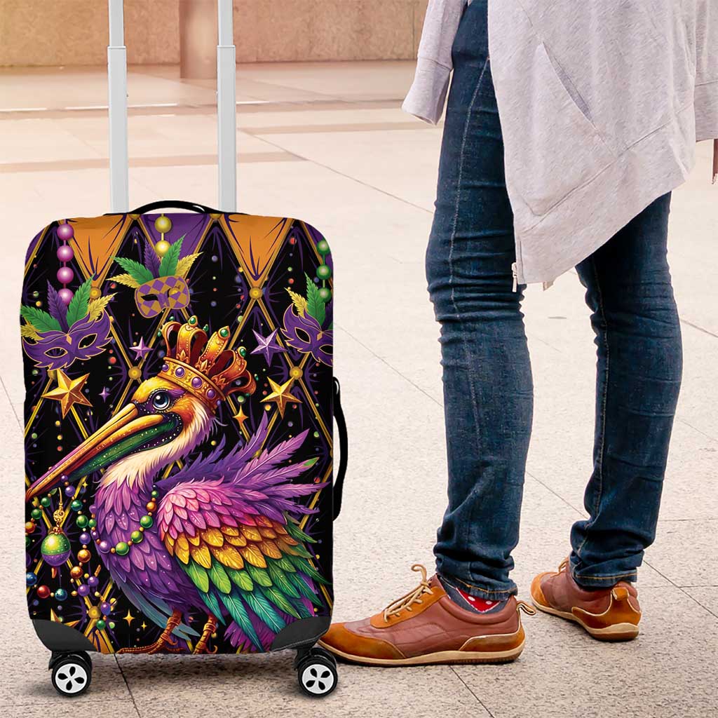 Pelican Mardi Gras Carnival Luggage Cover Fat Tuesday - Wonder Print Shop