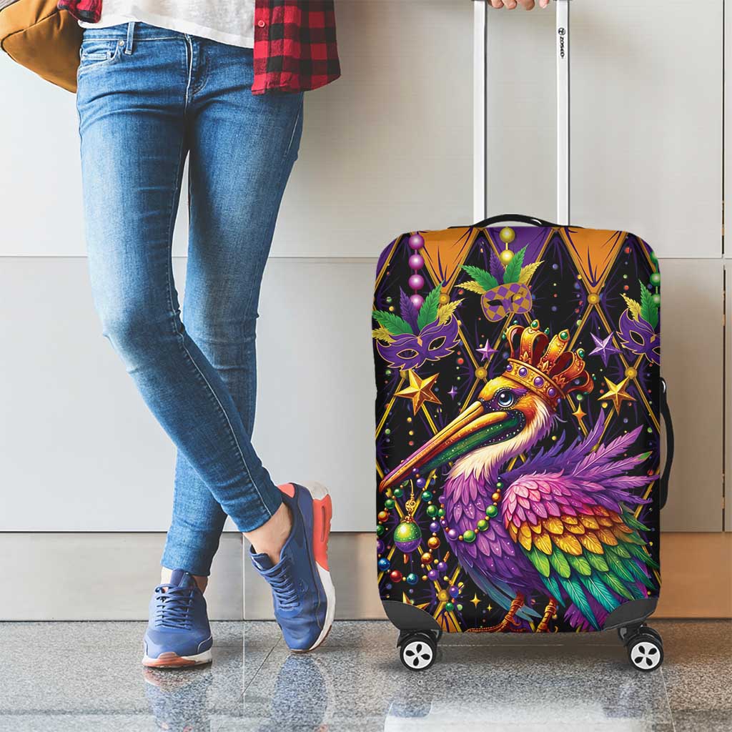 Pelican Mardi Gras Carnival Luggage Cover Fat Tuesday - Wonder Print Shop