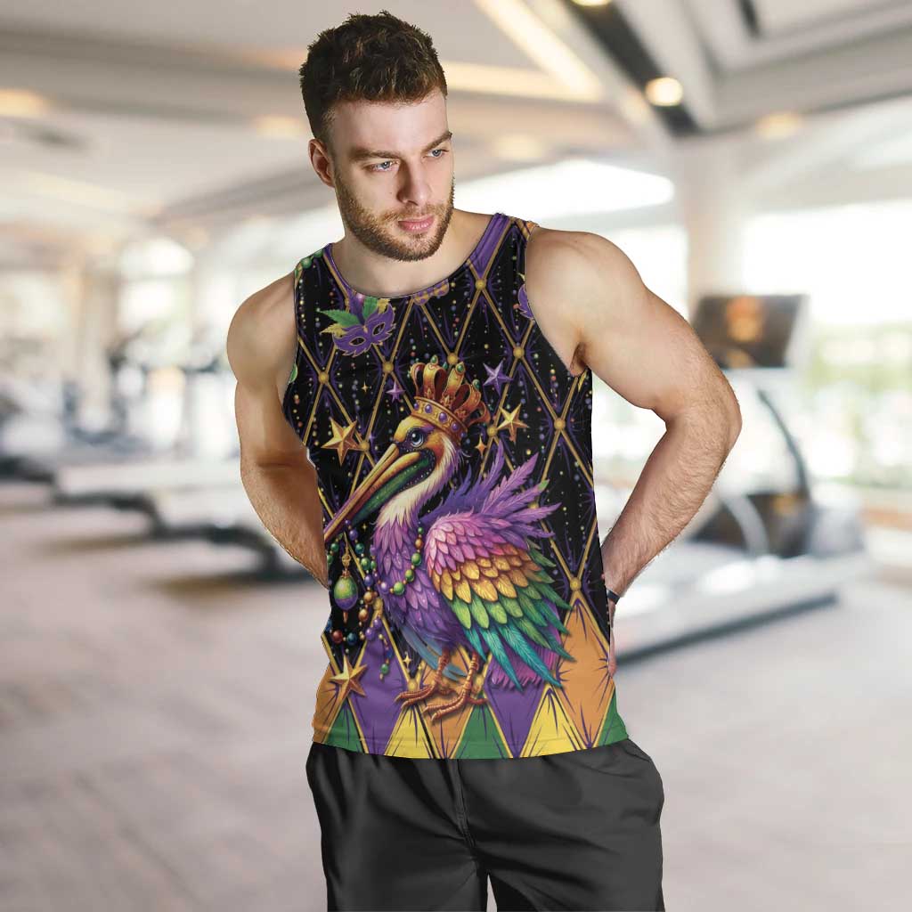 Pelican Mardi Gras Carnival Men Tank Top Fat Tuesday - Wonder Print Shop