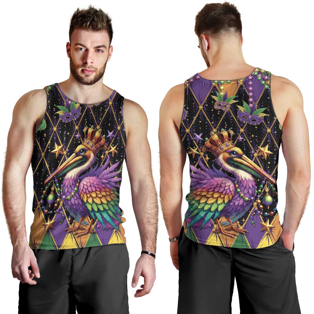 Pelican Mardi Gras Carnival Men Tank Top Fat Tuesday - Wonder Print Shop