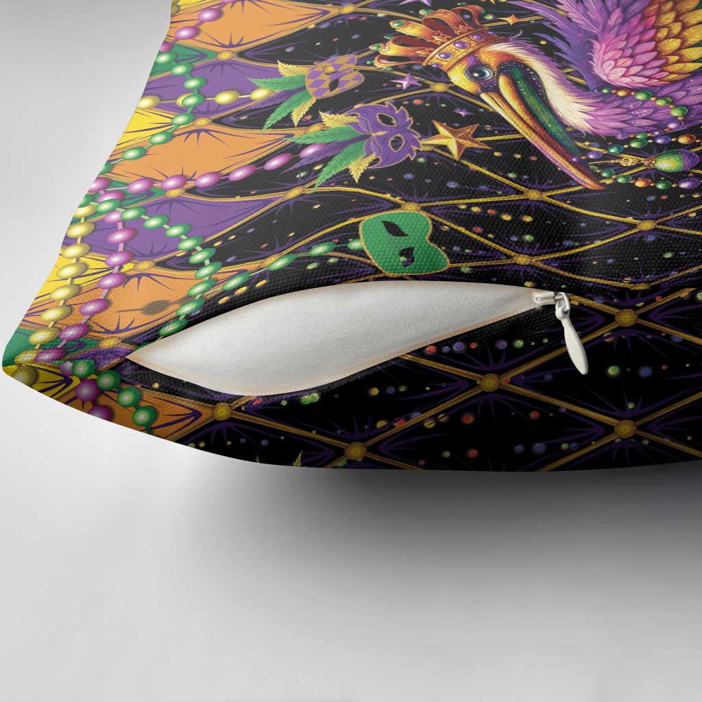 Pelican Mardi Gras Carnival Pillow Cover Fat Tuesday - Wonder Print Shop