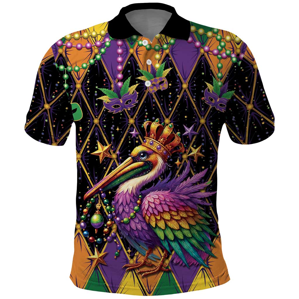 Pelican Mardi Gras Carnival Polo Shirt Fat Tuesday - Wonder Print Shop