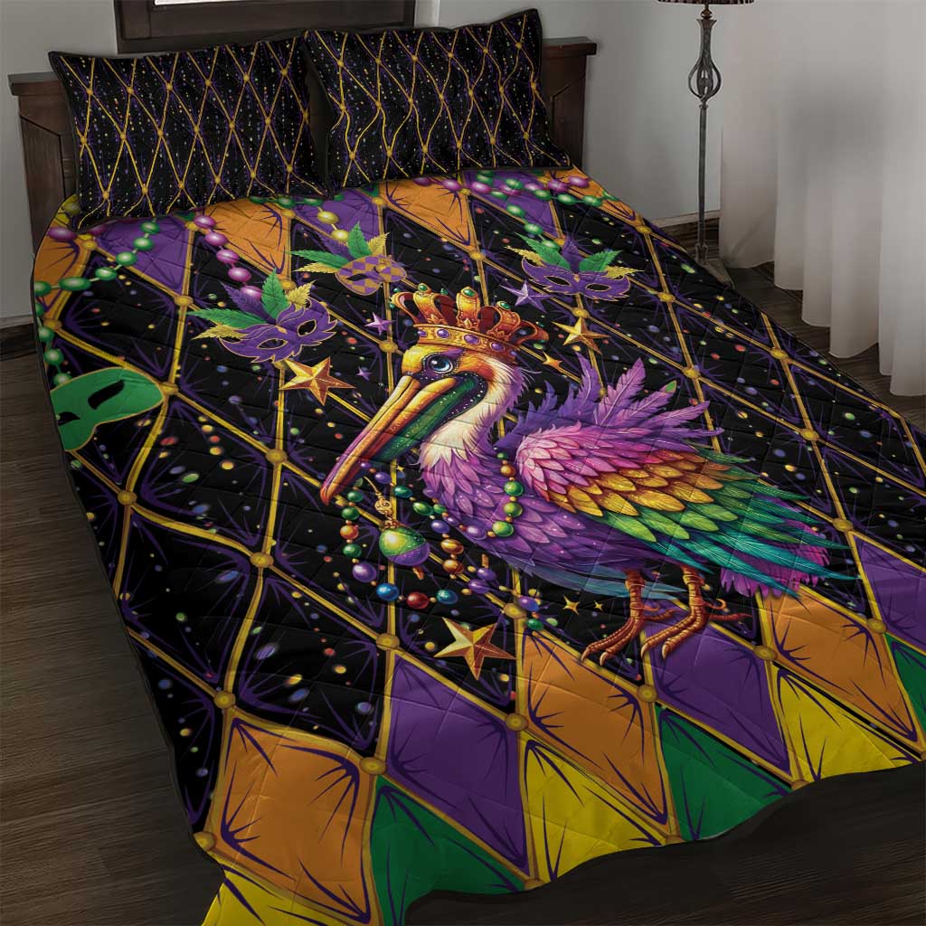 Pelican Mardi Gras Carnival Quilt Bed Set Fat Tuesday - Wonder Print Shop