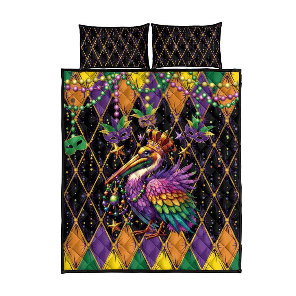 Pelican Mardi Gras Carnival Quilt Bed Set Fat Tuesday - Wonder Print Shop