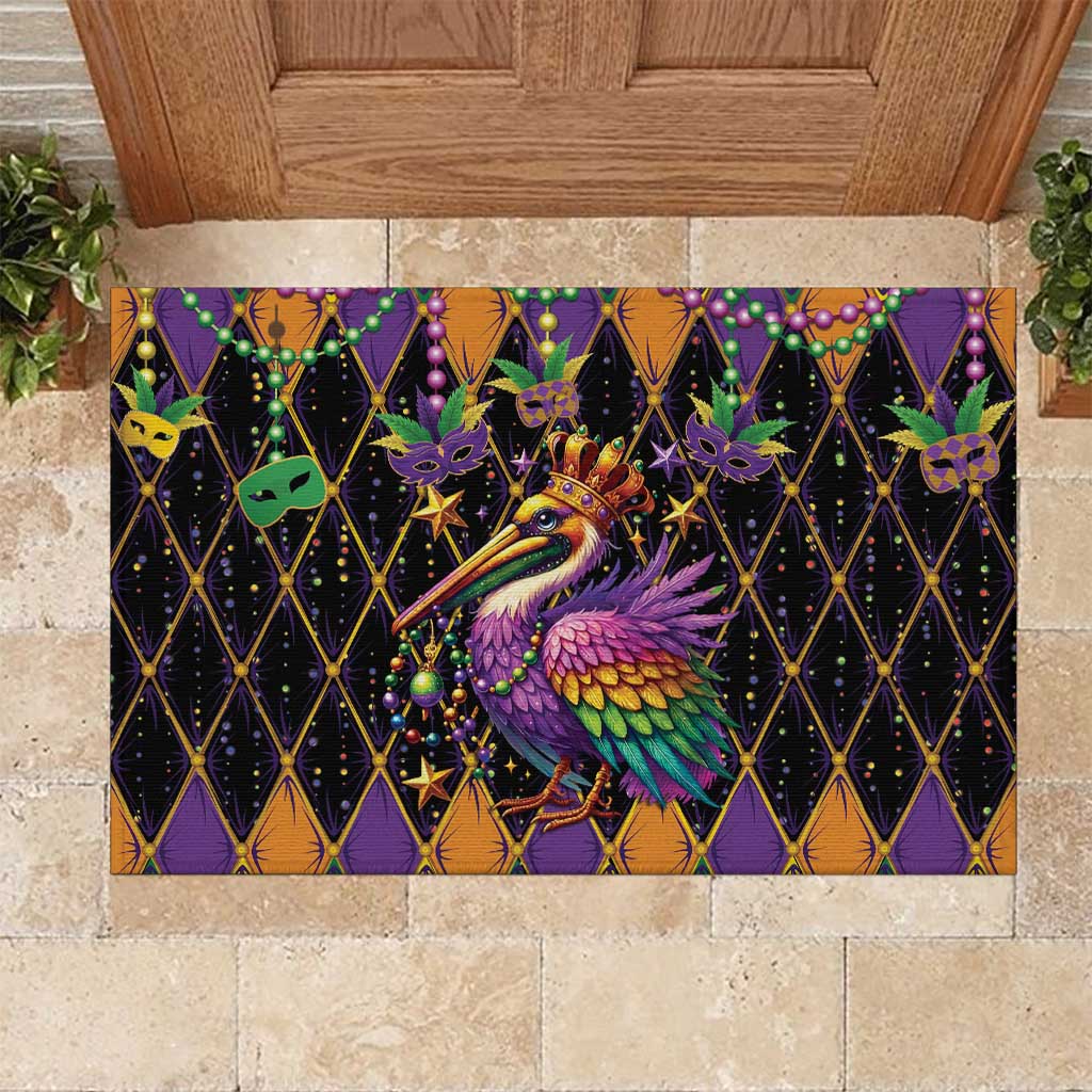 Pelican Mardi Gras Carnival Rubber Doormat Fat Tuesday - Wonder Print Shop