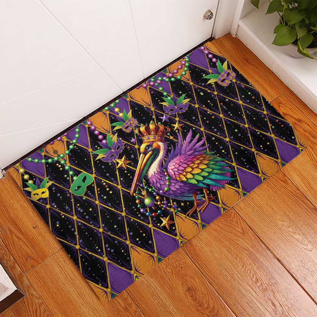 Pelican Mardi Gras Carnival Rubber Doormat Fat Tuesday - Wonder Print Shop