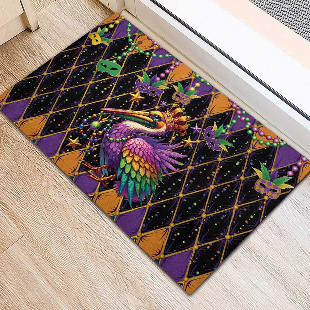 Pelican Mardi Gras Carnival Rubber Doormat Fat Tuesday - Wonder Print Shop