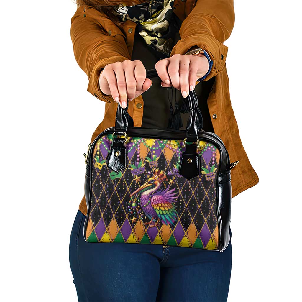 Pelican Mardi Gras Carnival Shoulder Handbag Fat Tuesday - Wonder Print Shop
