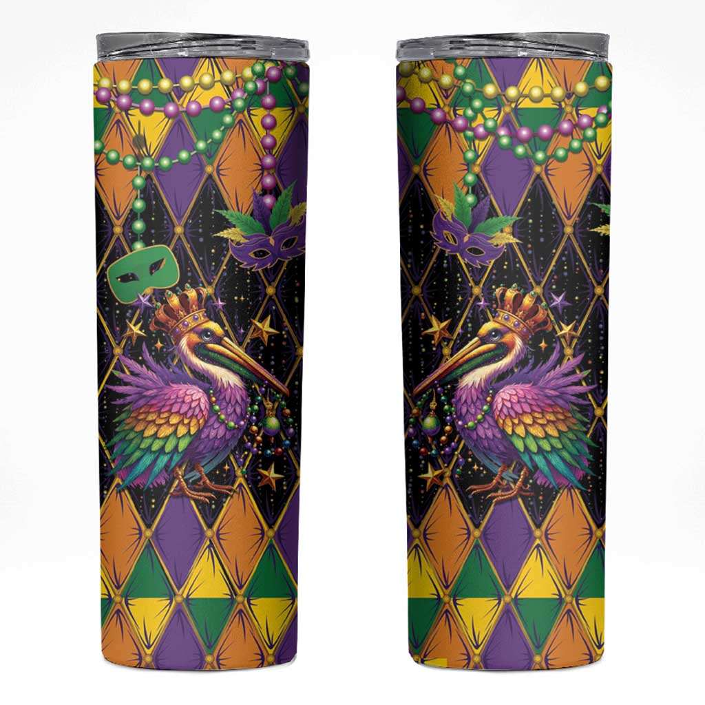 Pelican Mardi Gras Carnival Skinny Tumbler Fat Tuesday - Wonder Print Shop