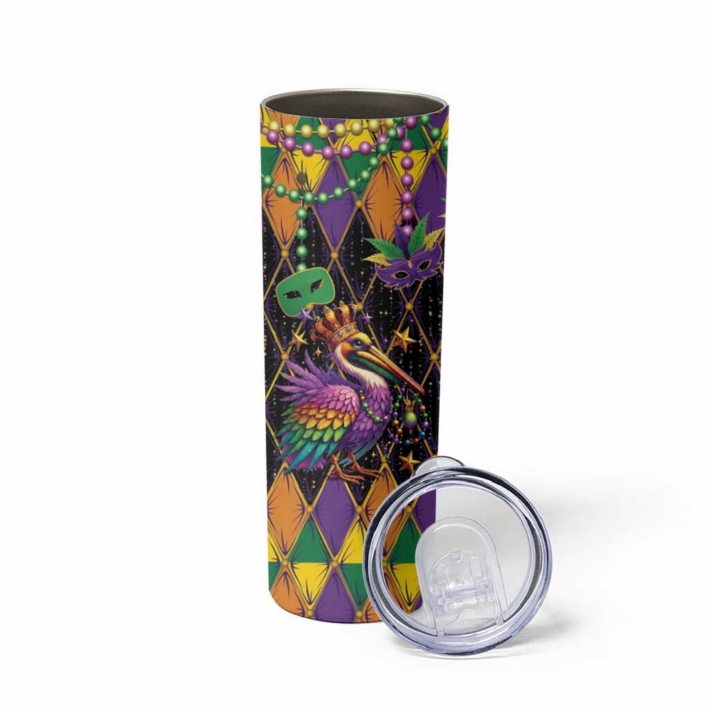Pelican Mardi Gras Carnival Skinny Tumbler Fat Tuesday - Wonder Print Shop