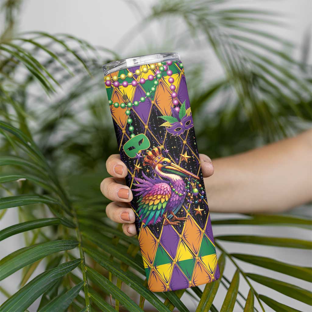 Pelican Mardi Gras Carnival Skinny Tumbler Fat Tuesday - Wonder Print Shop