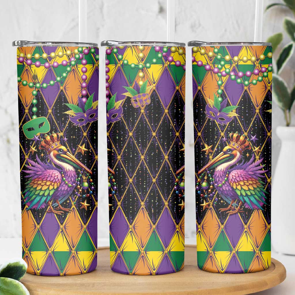 Pelican Mardi Gras Carnival Skinny Tumbler Fat Tuesday - Wonder Print Shop