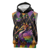 Pelican Mardi Gras Carnival Sleeveless Hoodie Fat Tuesday - Wonder Print Shop
