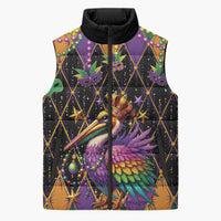 Pelican Mardi Gras Carnival Sleeveless Puffer Jacket Fat Tuesday - Wonder Print Shop