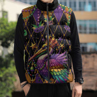 Pelican Mardi Gras Carnival Sleeveless Puffer Jacket Fat Tuesday - Wonder Print Shop