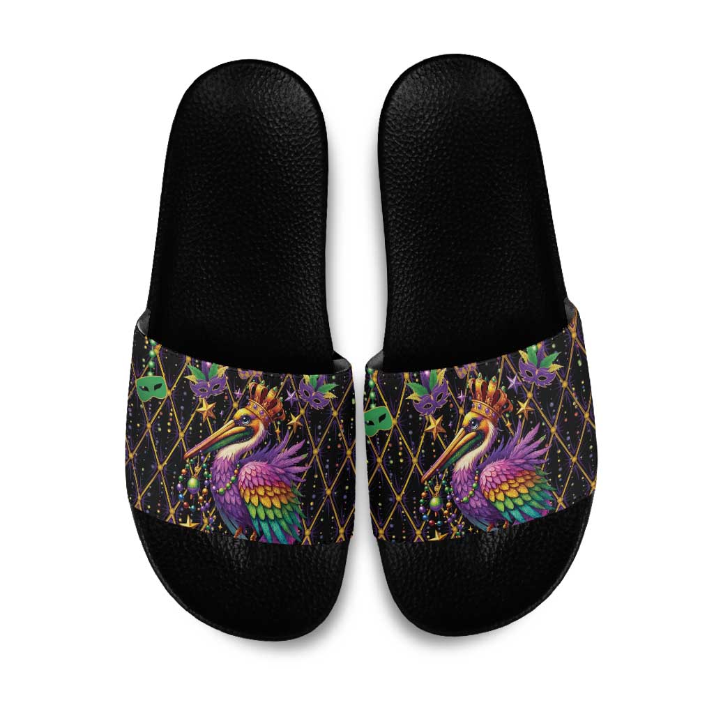 Pelican Mardi Gras Carnival Slide Sandals Fat Tuesday - Wonder Print Shop