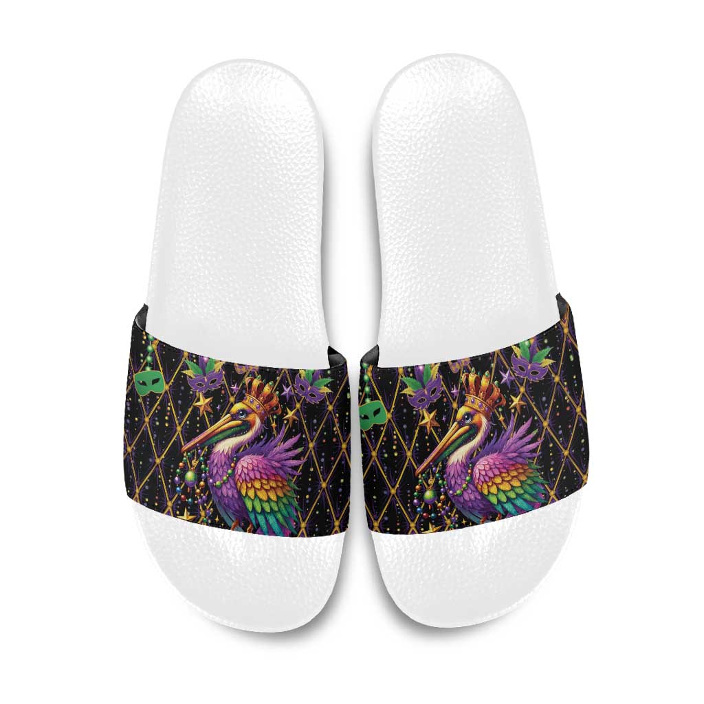 Pelican Mardi Gras Carnival Slide Sandals Fat Tuesday - Wonder Print Shop