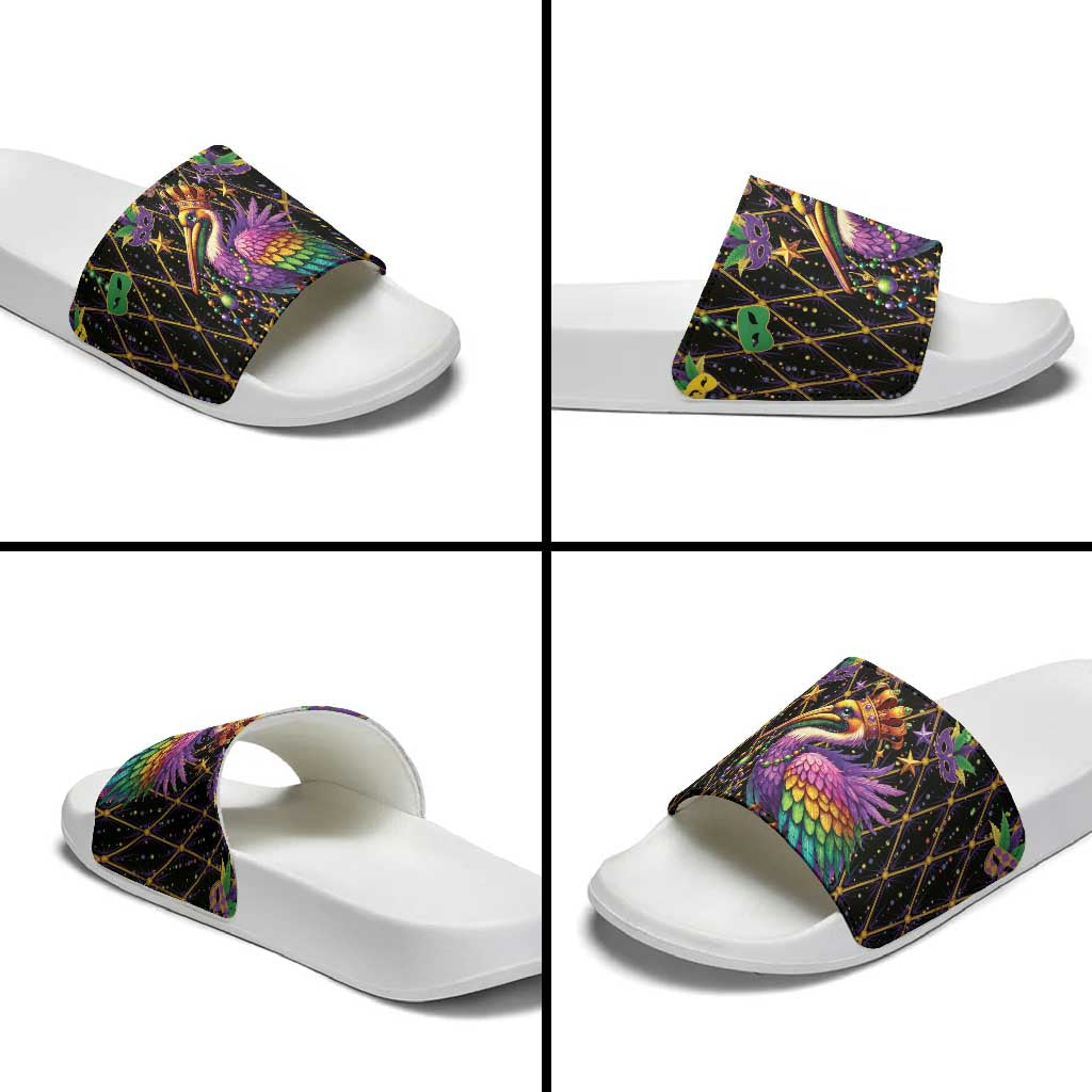 Pelican Mardi Gras Carnival Slide Sandals Fat Tuesday - Wonder Print Shop