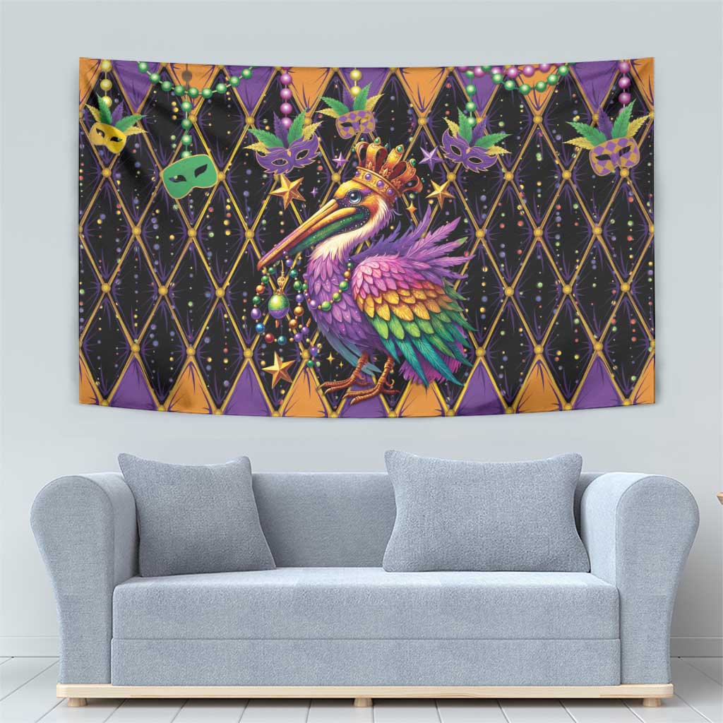 Pelican Mardi Gras Carnival Tapestry Fat Tuesday - Wonder Print Shop