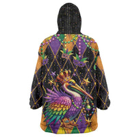 Pelican Mardi Gras Carnival Wearable Blanket Hoodie Fat Tuesday - Wonder Print Shop