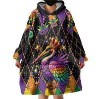 Pelican Mardi Gras Carnival Wearable Blanket Hoodie Fat Tuesday - Wonder Print Shop