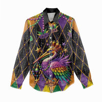 Pelican Mardi Gras Carnival Women Casual Shirt Fat Tuesday - Wonder Print Shop